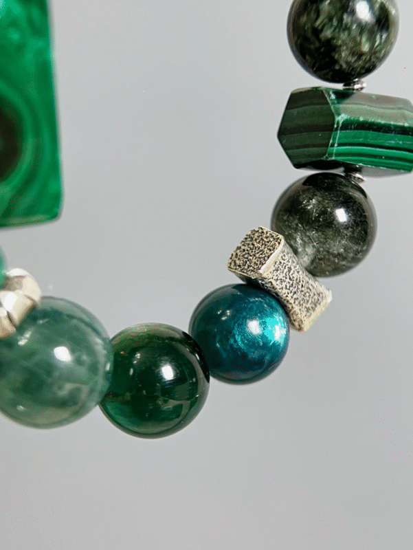 Detail of 14mm Green Phantom, Water Veins Boost Manifestation Power