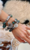 Hand-Wearing Phoenix Turquoise & Silver Bracelet, Wood-Metal Energy Weaves Spiritual Awakening Field