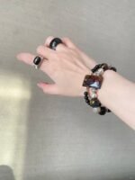 Pietersite Bracelet Wearing Effect, Fire Veins Etch Courage Totem