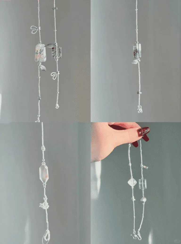 Close-Up of Tree-Shaped Crystal Bracelet, Water Veins Etch Growth Totem