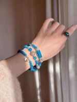 Hand Adjusting Blue Apatite Bracelet, Water-Metal Rewrites Communication Path