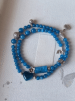 Blue Apatite Bracelet Display, Water-Metal Energy Weaves Communication Field