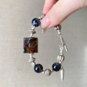 Multi-View of Pietersite Bracelet, Fire-Metal Energy Resonance