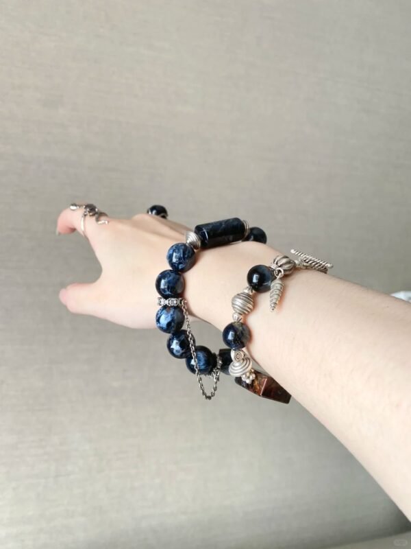 Close-Up of Pietersite Red Square, Fire Veins Hold Courage Blade