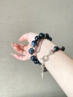 Hand Adjusting Pietersite Bracelet, Fire-Metal Sync Boosts Breakthrough Awakening
