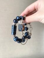 Hand-Wearing Pietersite Red Square Bracelet, Fire-Metal Energy Weaves Courage Field