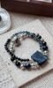 Multi-Gem Bracelet Display, Aquamarine, Pietersite, Silver Obsidian & Silver Unite