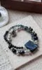 Multi-Gem Bracelet Display, Aquamarine, Pietersite, Silver Obsidian & Silver Unite