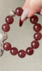 Close-Up of Star Strawberry Quartz Bracelet, Attraction Codes In Wood-Metal