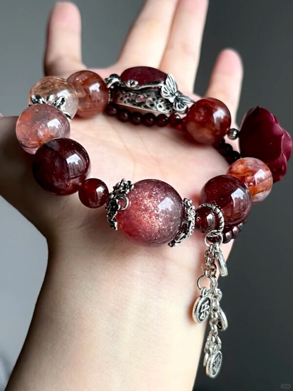 Close-Up of Multi-Gem Bracelet, Manifestation Codes In Fire-Metal