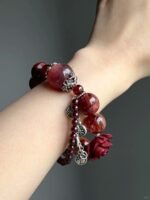 Hand-Adjusting Cinnabar Rose Bracelet, Fire-Metal Rewrites Fate Path
