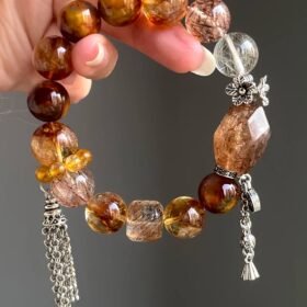 Layered Multi-Gem Bracelet, Fire-Earth-Metal Manifestation Matrix