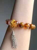 Hand-Wearing Multi-Gem Bracelet with Black Gold Super Seven, Citrine Tower, Pietersite, Fire-Earth-Metal Energy Weaves Manifestation Field