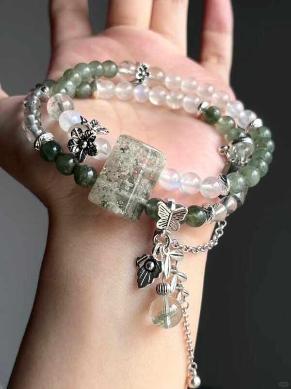 Multi-View of Multi-Gem Bracelet, Wood-Water-Metal Energy Cycle