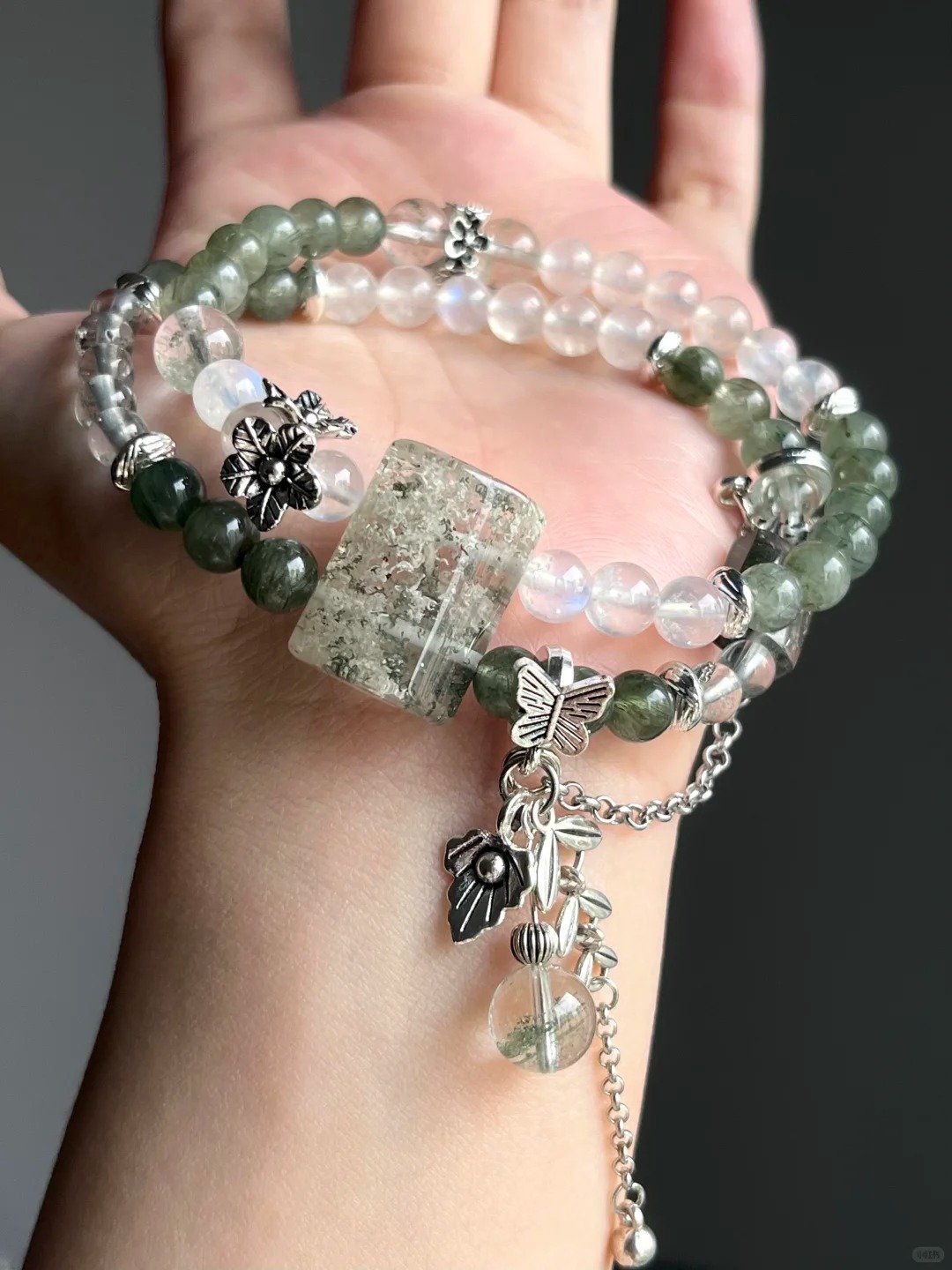 Multi-View of Multi-Gem Bracelet, Wood-Water-Metal Energy Cycle