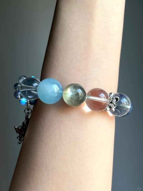 Hand-Adjusting Multi-Gem Bracelet, Water-Metal Sync Boosts Intuition Awakening