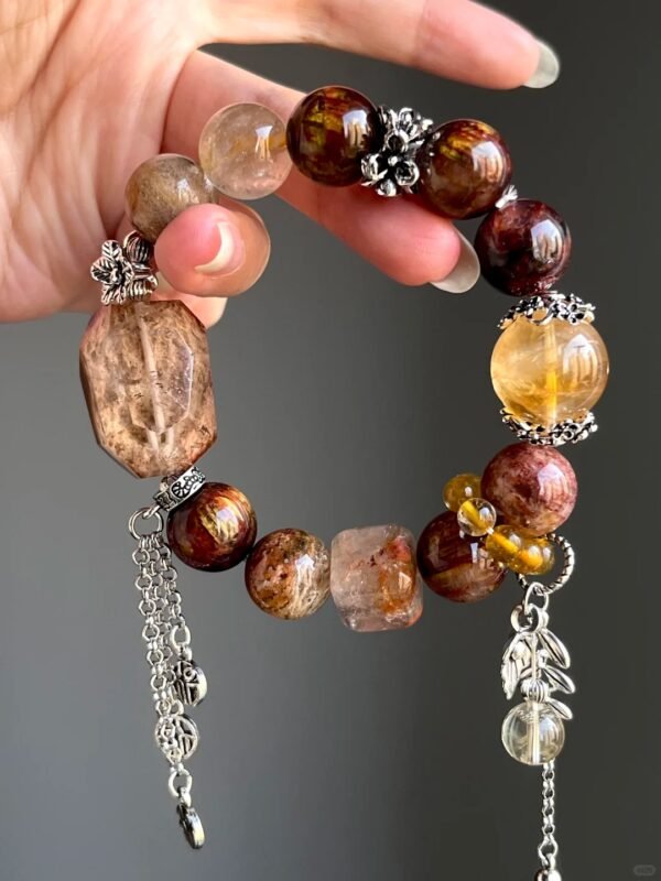 Close-Up of Multi-Gem Bracelet, Wealth Blade In Earth-Fire-Metal