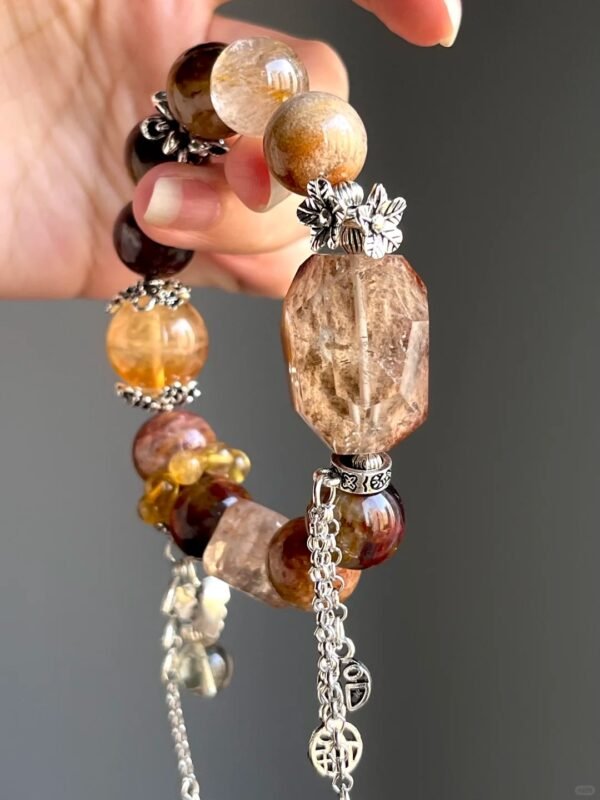 Hand-Showing Pietersite Bead, Decision Blade In Fire Veins