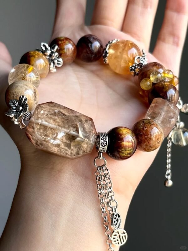 Multi-View of Multi-Gem Bracelet, Earth-Fire-Metal Energy Cycle
