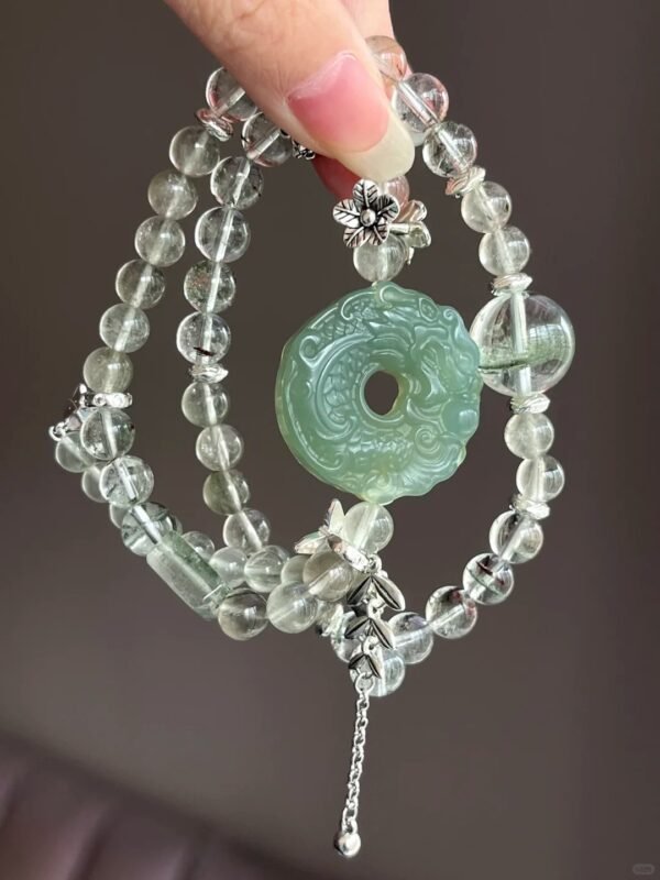 Close-Up of Multi-Gem Bracelet, Nature Blade In Earth-Wood-Metal