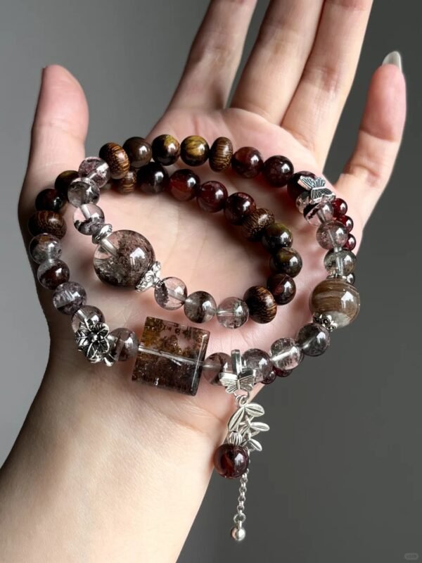 Close-Up of Multi-Gem Bracelet, Power Blade In Fire-Earth-Metal