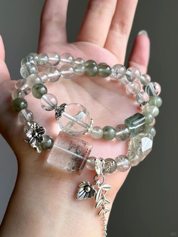 Close-Up of Multi-Gem Bracelet, Spiritual Blade In Wood-Metal