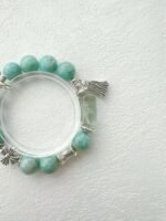 Amazonite Bracelet Details, Green Fluorite Freeform & Silver Craft, Spiritual Codes Of Wood-Water-Earth-Metal