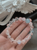 White Azeztulite×Aquamarine×Milky Quartz Bracelet: High-Vibe Manifestation Magic Woven By Metal-Water-Earth