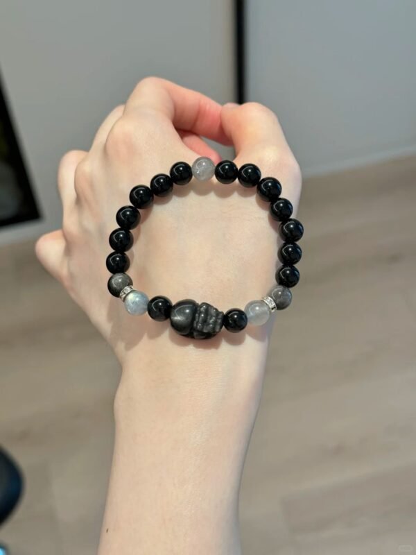 Holding Obsidian Bracelet, Water-Metal Ultimate Protection Sync