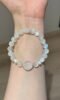 Holding Blue Moonstone Bracelet, Blue Moonstone & Snow Phantom Quartz Ultimate Spiritual Sync