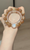 Holding Orange & Blue Moonstone Bracelet, Silver-Gold Accents Amplify Fire-Water Sync Sharpness