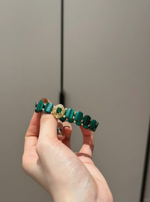 Displaying Malachite Bracelet Details, Earth-Metal Wealth Manifestation Codes