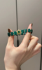 Holding Malachite Bracelet With Silver-Gold Accents, Earth-Metal Energy Weaves Wealth Field