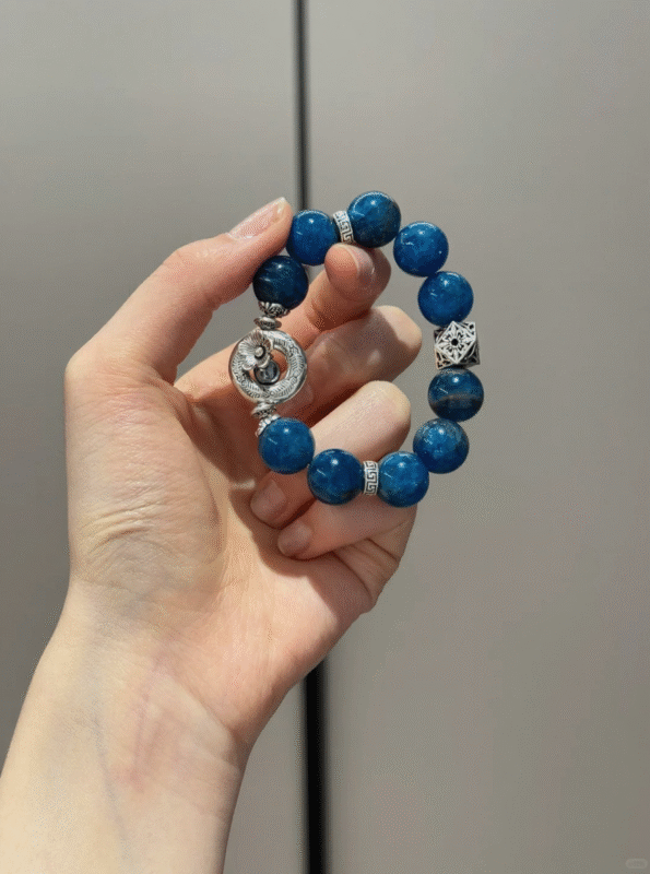 Multi-View Display Of Blue Apatite Bracelet, Water-Metal-Fire Awakening Finale