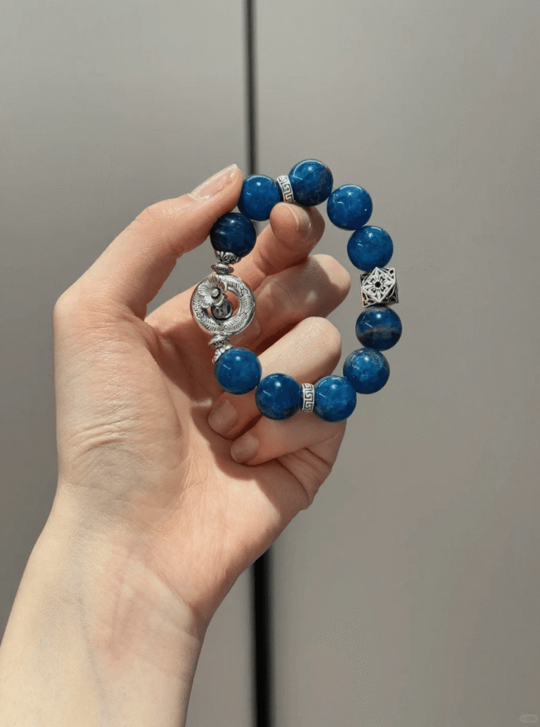 Multi-View Display Of Blue Apatite Bracelet, Water-Metal-Fire Awakening Finale