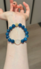 Multi-View Display Of Blue Apatite & Milky Quartz Bracelet, Water-Metal-Earth Healing Finale