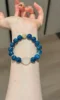 Multi-View Display Of Blue Apatite & Milky Quartz Bracelet, Water-Metal-Earth Healing Finale