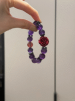 Multi-View Display Of Amethyst Bracelet, Cinnabar & Strawberry Quartz Ultimate Sync