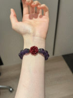 Amethyst Bracelet With Silver Accents, Water-Wood-Fire-Metal Energy Loop