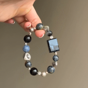 Holding Pietersite Bracelet, Five-Elements Sync Of Multi-Crystals