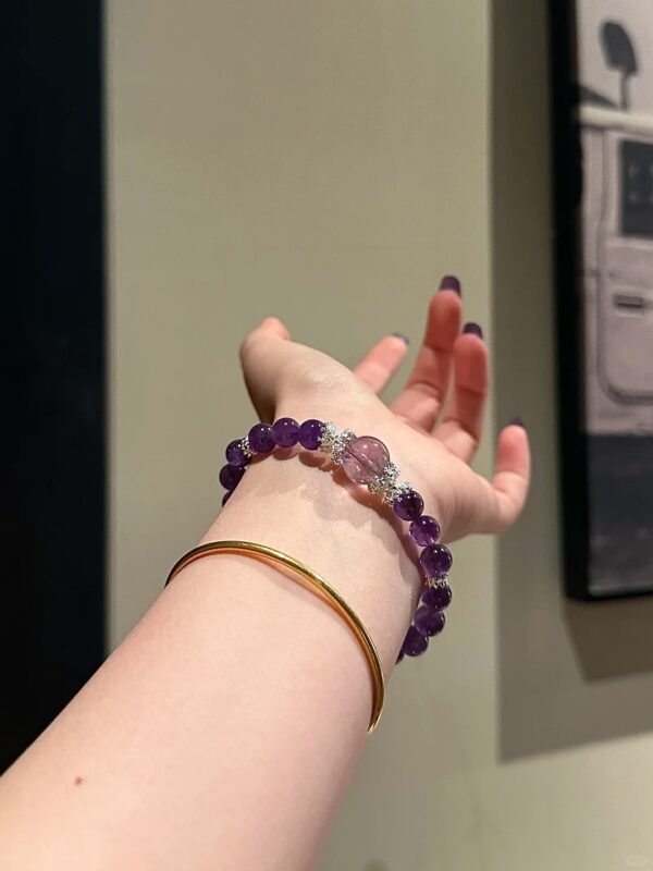 Wearing Uruguay Amethyst + Purple Tower Quartz Bracelet, Spiritual Awakening Moment