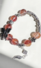 Close-Up Of 14mm Red Fire Quartz Bracelet, Fire Energy Focus