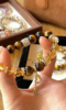 Holding 10mm Yellow Tiger Eye & Citrine Bracelet, Silver-Gold Plated Accents Ignite Manifestation Field