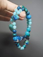Details of 19pcs 7mm Chrysocolla beads, a wood-element daily breakthrough ladder