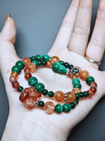 Close-up of 6mm Red Agate, fire-element passion wave
