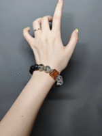 Bracelet displaying color collision of Pietersite and multi-stones, resonating five-element energy