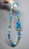 Split display of the double-strand bracelet, independent and synergistic energy of Chrysocolla, Green Grandidierite, Amazonite, Blue Apatite