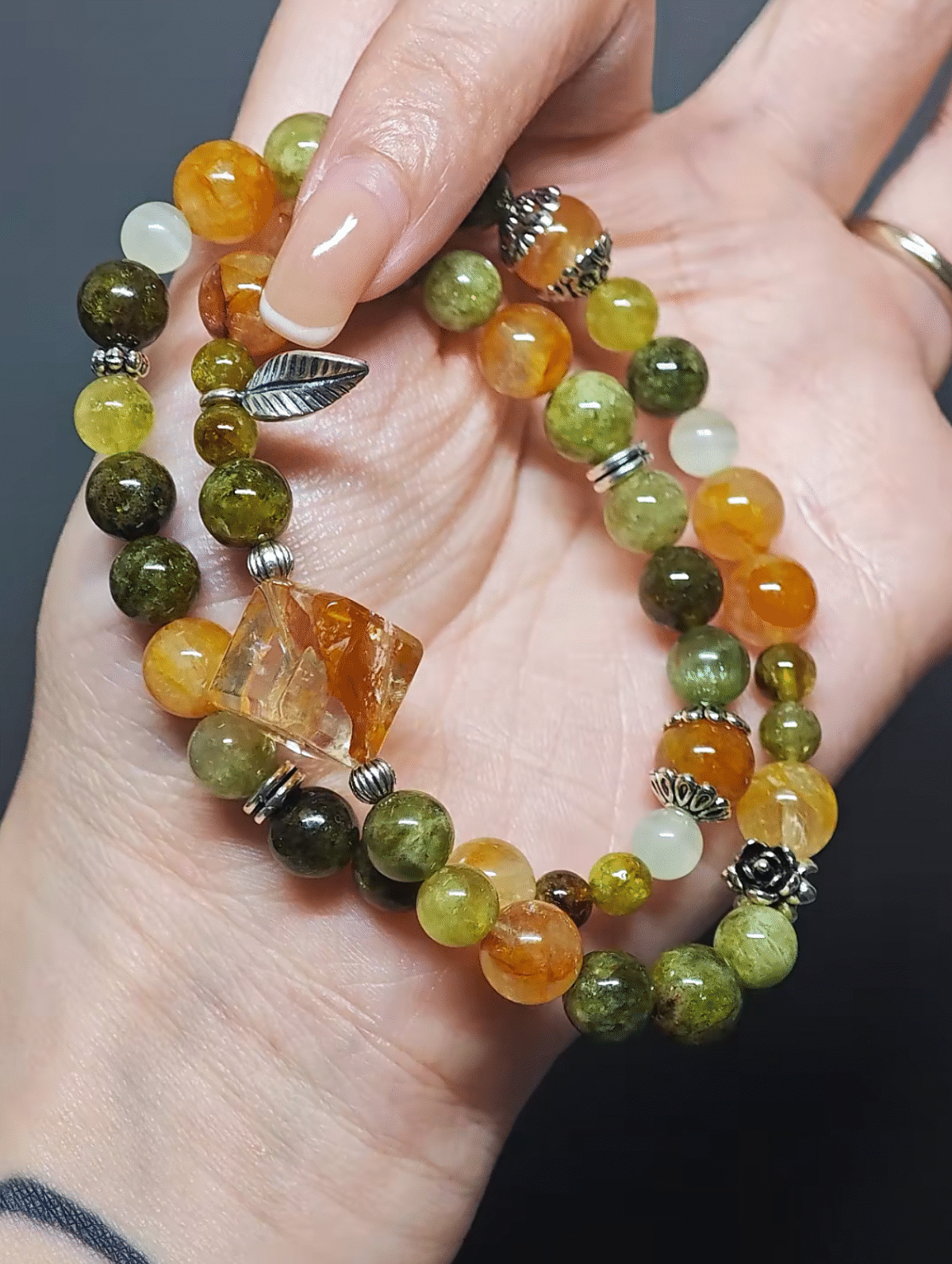 Close-up of 8mm Tsavorite Garnet, core fire-element vitality engine