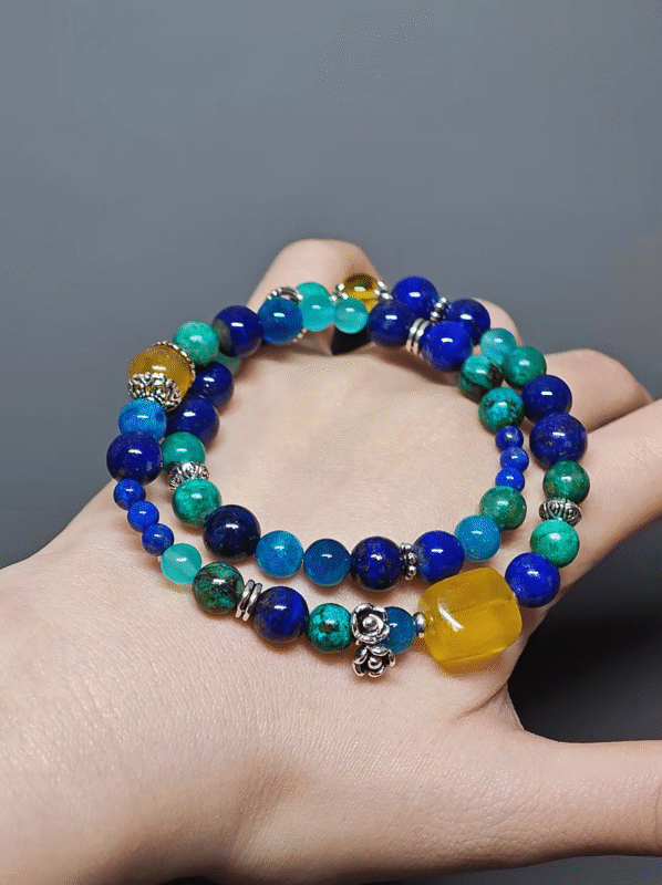 Close-up of the Yellow Fluorite cushion, core earth-element stability hub