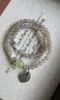 Details of the Gray Agate, Xiu Jade, and White Shell bracelet, earth-wood-water energy for natural healing